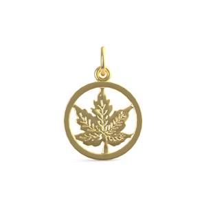 Maple Leaf Disc Charm