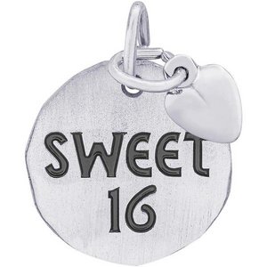 SWEET 16 TAG W HEART ENGRAVABLE