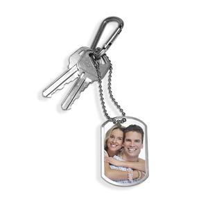Stainless Steel Photo Dog Tag Keychain