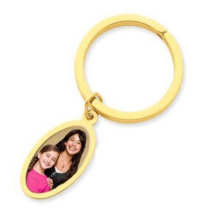 Photo Engraved Oval Key Chain