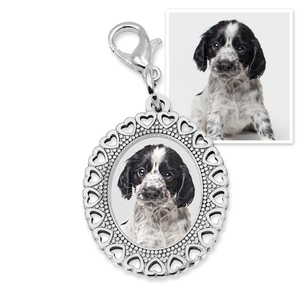 Photo Engraved Small Oval Photo Charm