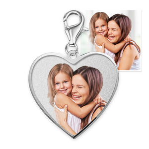 Petite Heart with Border Photo Charm For Bracelet