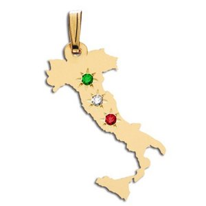 Italy   with Colored Stones Pendant or Charm
