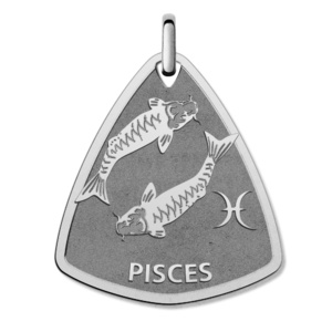 Pisces Symbol Shield Pendant or Charm