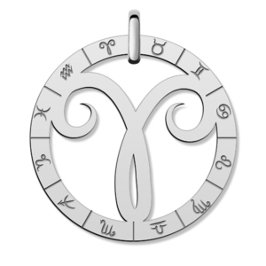 Cutout Round Aries Symbol Charm or Pendant
