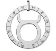 Cutout Round Taurus Symbol Charm or Pendant