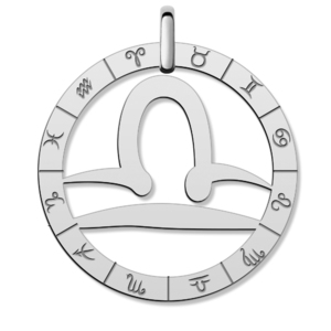 Cutout Round Libra Symbol Charm or Pendant
