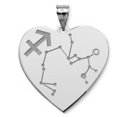 Sagittarius Symbol Heart Charm or Pendant