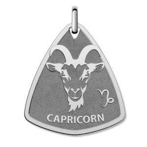 Capricorn Symbol Shield Pendant or Charm