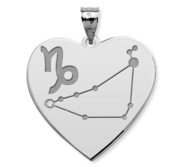 Capricorn Symbol Heart Charm or Pendant