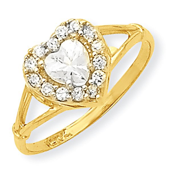10K Solid Yellow Gold Promise Rings with Beautiful Genuine Diamond