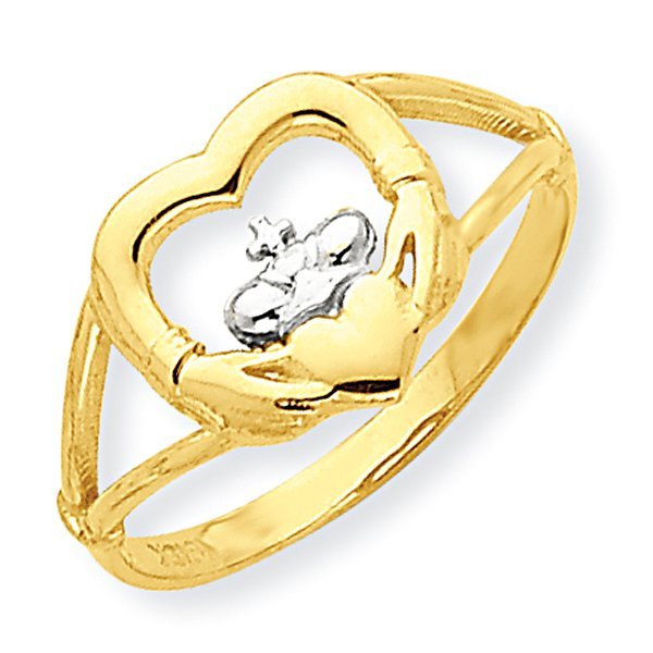 10K Solid Yellow Gold Promise Rings with Beautiful Genuine Diamond ...