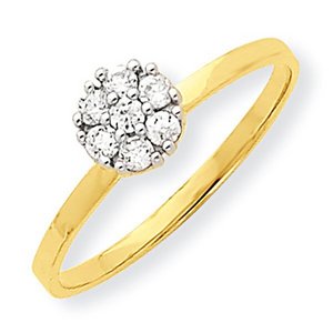 10k Yellow Gold Cubic Zirconia  Cluster Promise Ring