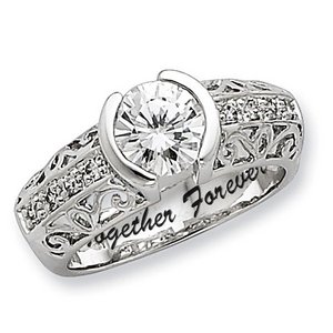 Sterling Silver Round Cubic Zirconia Promise Ring