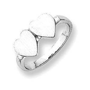 Sterling Silver Double Heart Engravable Ring