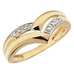 14K Gold Chevron Diamond Promise Ring