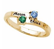 Solid Gold Birthstone Personalized Promise Ring