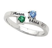Sterling Silver Birthstone Personalized Promise Ring
