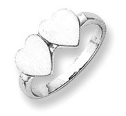 Sterling Silver Double Heart Engravable Ring