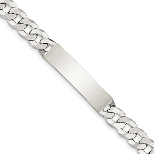 Men's Curb Link Identity Bracelet in Silver Stainless Steel