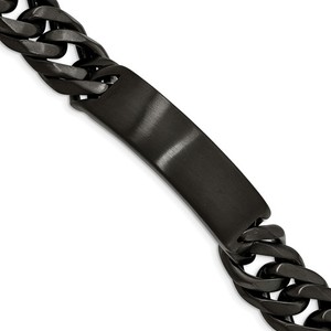 Custom Engraved Stainless Steel Men s Black ID Bracelet