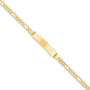 Custom Engraved 14k Gold Men s Figaro Link ID Bracelet