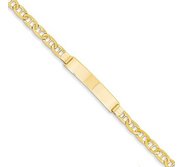 Custom Engraved 14k Gold Men s Anchor Link ID Bracelet