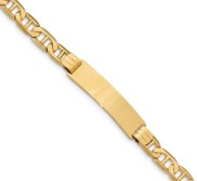 Custom Engraved 14k Gold Men s Anchor Link ID Bracelet