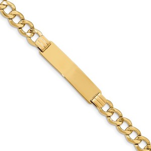 Custom Engraved 14k Gold Women s Curb Link ID Bracelet