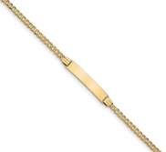Custom Engraved 14k Gold Women s Pave Curb Link ID Bracelet