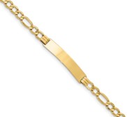 Custom Engraved 14k Gold Women s Figaro Link ID Bracelet
