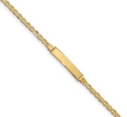 Custom Engraved 14k Gold Women s Anchor Link ID Bracelet