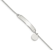 Custom Engraved Sterling Silver Women s Round Charm ID Bracelet