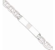 Custom Engraved Sterling Silver Women s Anchor Link ID Bracelet
