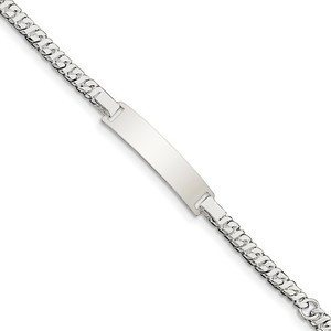 Custom Engraved Sterling Silver Children s Curb Link ID Bracelet