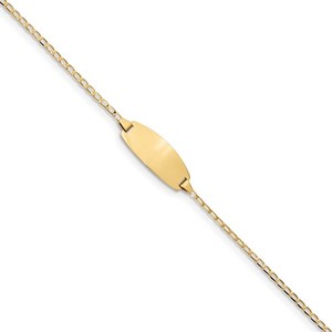 Custom Engraved 14k Gold Children s Curb Link ID Bracelet