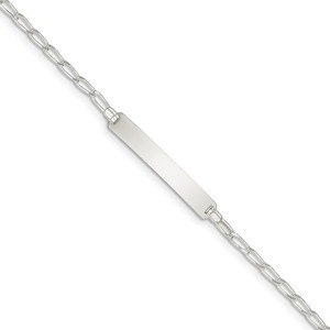 Custom Engraved Sterling Silver Children s Open Link ID Bracelet