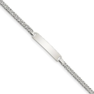 Custom Engraved Sterling Silver Children s Curb Link ID Bracelet