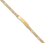Custom Engraved 14k Gold Children s Figaro Link ID Bracelet