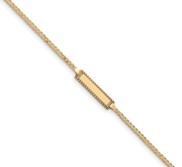 Custom Engraved 14k Gold Children s Curb Link ID Bracelet