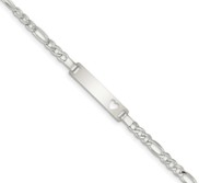 .925 Sterling Silver Childrens Curb Link Engraveable ID Bracelet 5.50 and 6.00 inches 