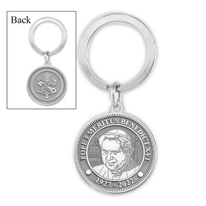 Pope Emeritus Benedict XVI Memorial Commemorative Double Sided Religous Embossed Keychain