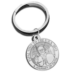 Pope Francis   Papal Visit Washington D C  2015 Religious Engravable Embossed Keychain