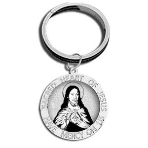 Sacred Heart Of Jesus Religious Engravable Keychain