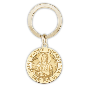 Saint Kateri Tekakwitha Religious Engravable Keychain