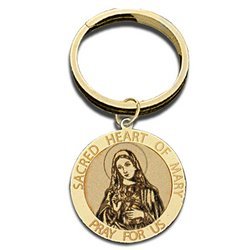 Sacred Heart Of Mary Religious Engravable Keychain