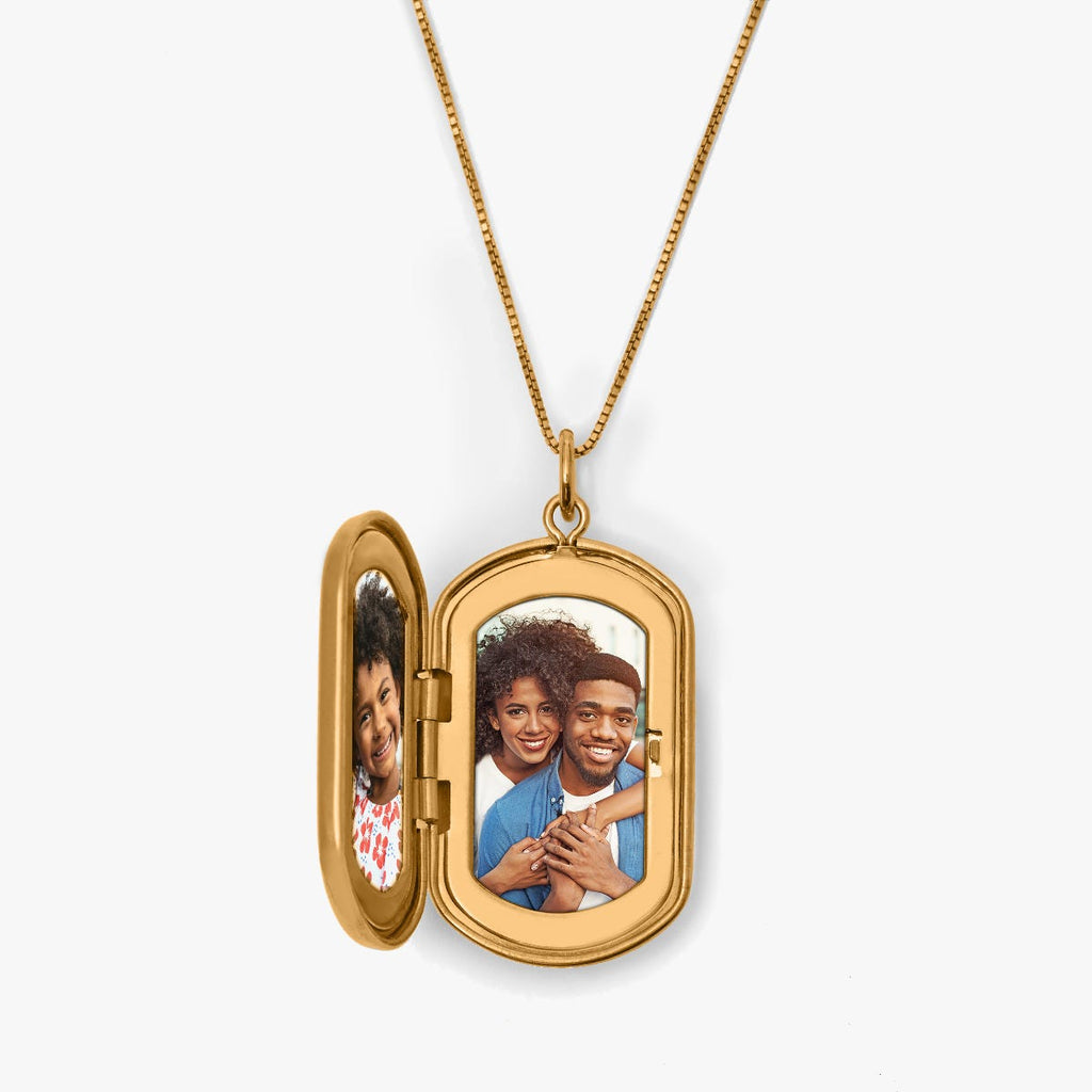 14K Gold Filled Dog Tag Photo Locket