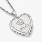 Dog With Bone Heart Photo Locket