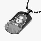 Black Stainless Steel Laser Photo Dog Tag