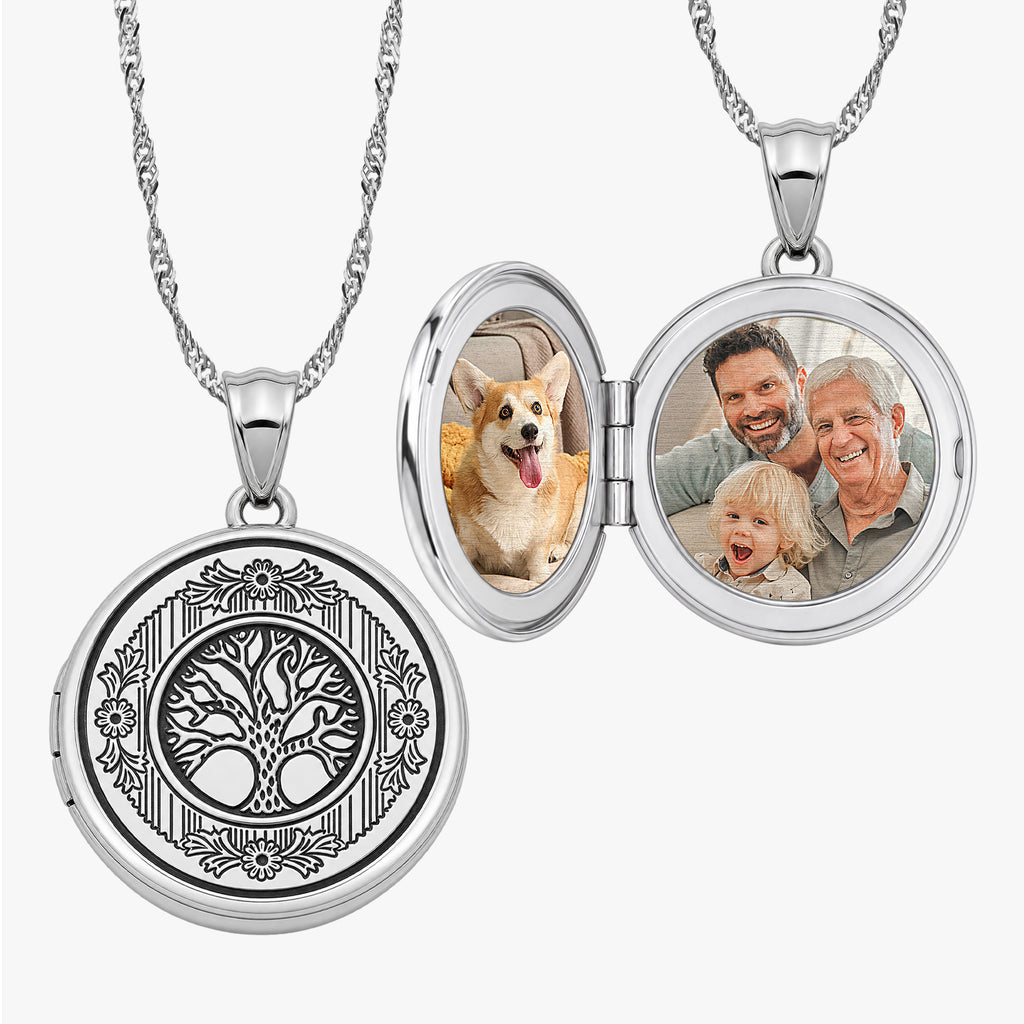 Tree of Life Round Photo Locket
